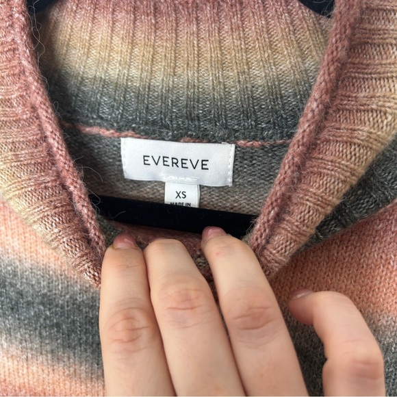 Evereve Rudy Spacedye Striped Pullover Sweater Mockneck Pink Green Size XS - Picture 7 of 7